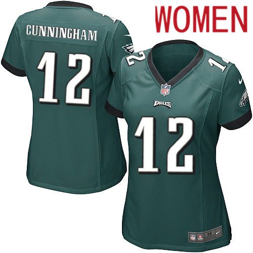 Women Philadelphia Eagles 12 Randall Cunningham Nike Midnight Green Game NFL Jersey
